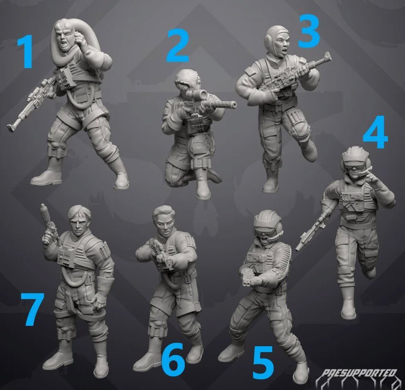 Insurgent Paratrooper Squad - Light Gear - Single Miniature - SW Legion Compatible (38 - 40mm tall) Resin 3D Print - Skullforge Studios - Gootzy Gaming