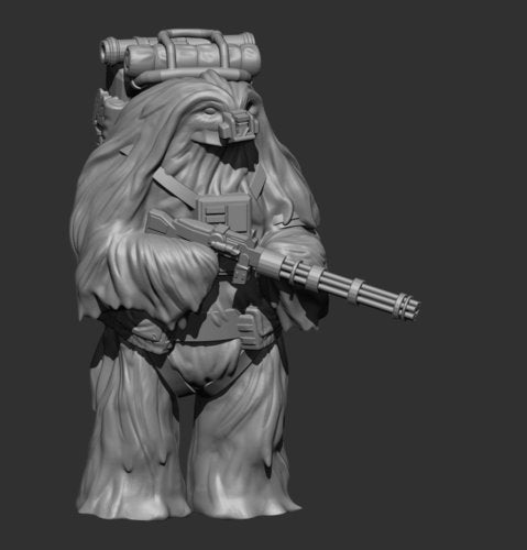 Insurgent Partisan Zealot Furry Alien Heavy Gunner Miniature - SW Legion Compatible (38 - 40mm tall) Resin 3D Print - Skullforge Studios - Gootzy Gaming