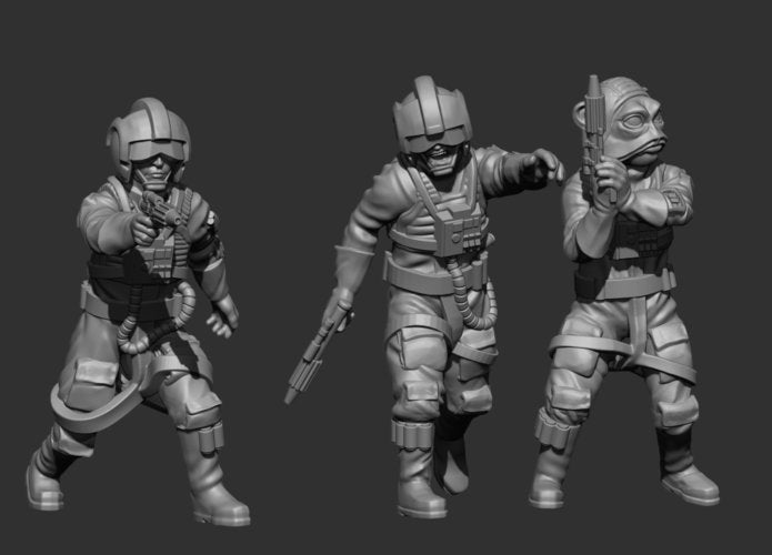 Insurgent Pilot Bundle Miniatures - SW Legion Compatible (38-40mm tall) Resin 3D Print - Skullforge Studios - Gootzy Gaming