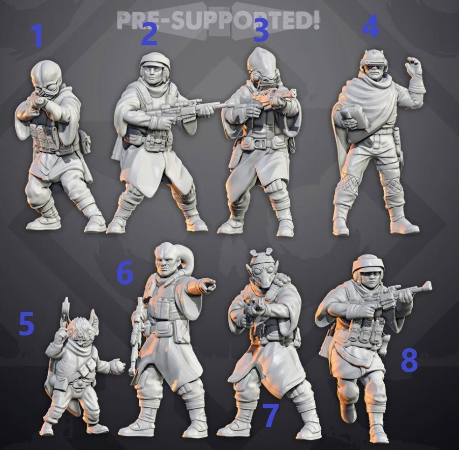 Insurgent Recon Squad - Single Miniature - SW Legion Compatible (38 - 40mm tall) Resin 3D Print - Skullforge Studios - Gootzy Gaming