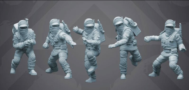 Insurgent Snow Throwers - 5 Miniature Bundle- SW Legion Compatible (38-40mm tall) Resin 3D Print - Skullforge Studios - Gootzy Gaming