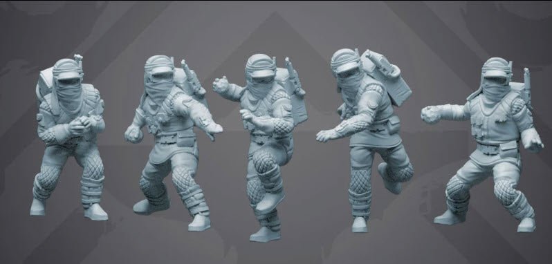 Insurgent Snow Throwers - 5 Miniature Bundle - SW Legion Compatible (38 - 40mm tall) Resin 3D Print - Skullforge Studios - Gootzy Gaming