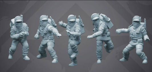 Insurgent Snow Throwers - 5 Miniature Bundle - SW Legion Compatible (38 - 40mm tall) Resin 3D Print - Skullforge Studios - Gootzy Gaming