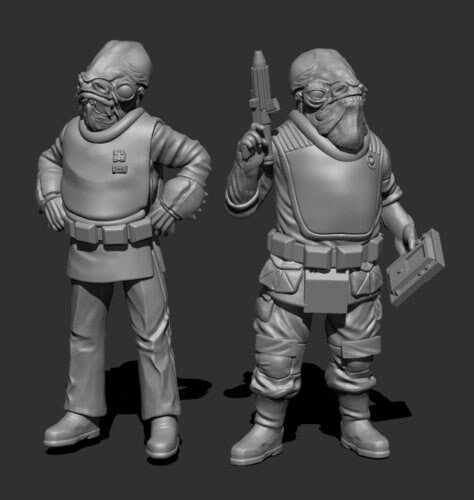 Insurgent Squid Commander Miniature - SW Legion Compatible (38 - 40mm tall) Resin 3D Print - Skullforge Studios - Gootzy Gaming