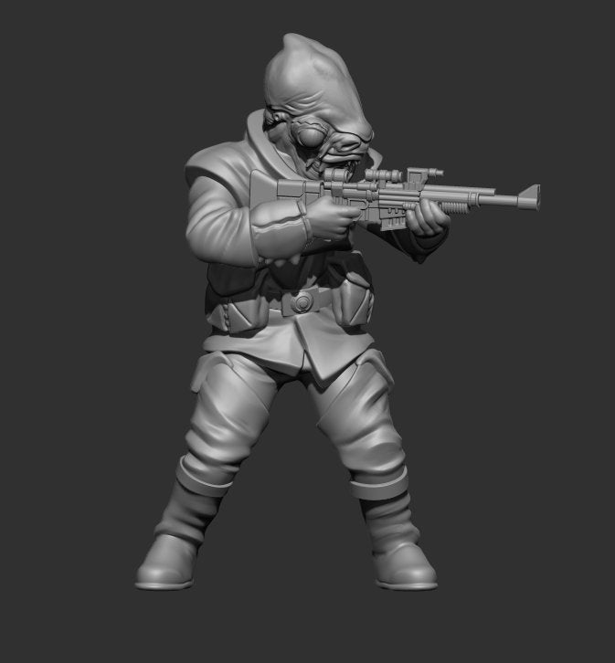 Insurgent Squid Operative Miniature - SW Legion Compatible (38-40mm tall) Resin 3D Print - Skullforge Studios - Gootzy Gaming