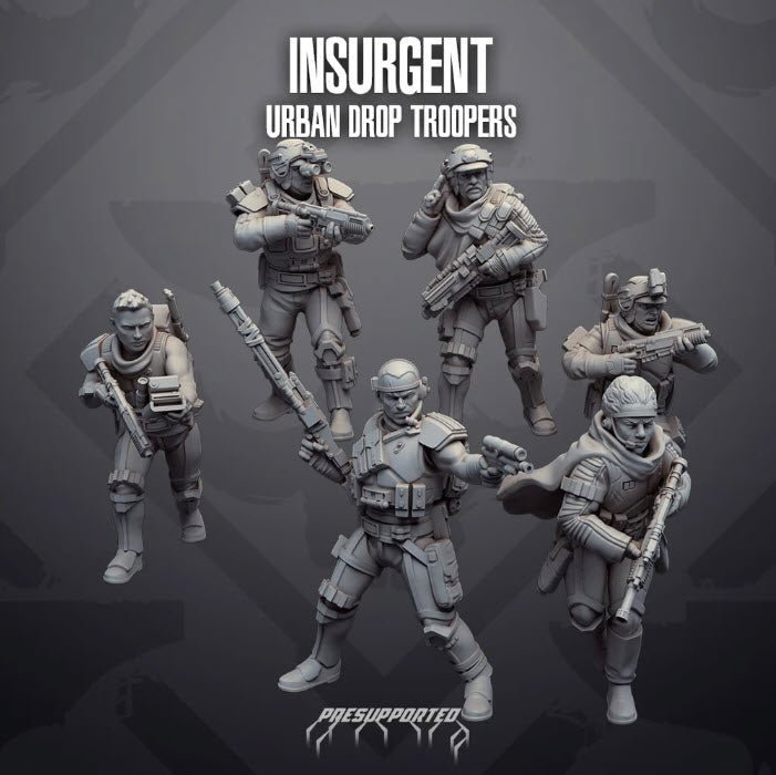 Insurgent Urban Drop Troopers - SW Legion Compatible Miniature (38 - 40mm tall) High Quality 8k Resin 3D Print - Skullforge Studios - Gootzy Gaming