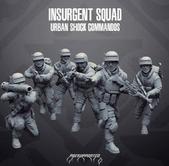 Insurgent Urban Shock Trooper Commandos - SW Legion Compatible Miniature (38-40mm tall) High Quality 8k Resin 3D Print - Skullforge Studios - Gootzy Gaming