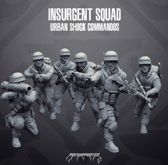 Insurgent Urban Shock Trooper Commandos - SW Legion Compatible Miniature (38 - 40mm tall) High Quality 8k Resin 3D Print - Skullforge Studios - Gootzy Gaming
