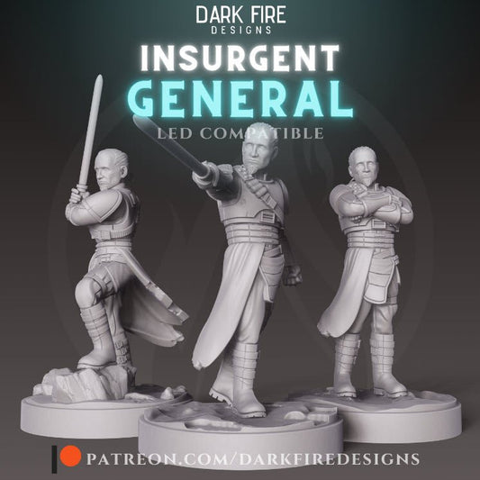Insurgent Wizard General - SW Legion Compatible Miniature (38-40mm tall) High Quality 8k Resin 3D Print - Dark Fire Designs - Gootzy Gaming