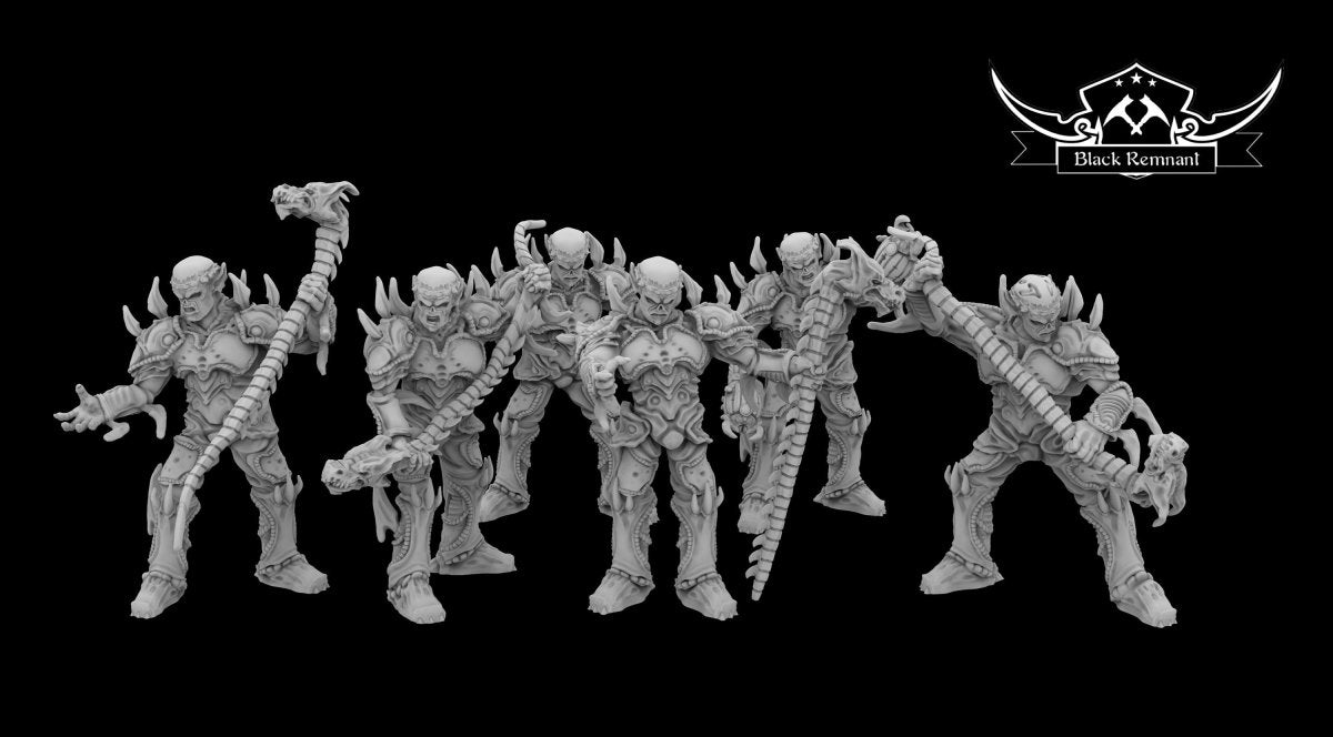 Invader Brute Alien Trooper Squad - 6 Miniature Bundle - SW Legion Compatible (38-40mm tall) Multi-Piece Resin 3D Print - Black Remnant - Gootzy Gaming