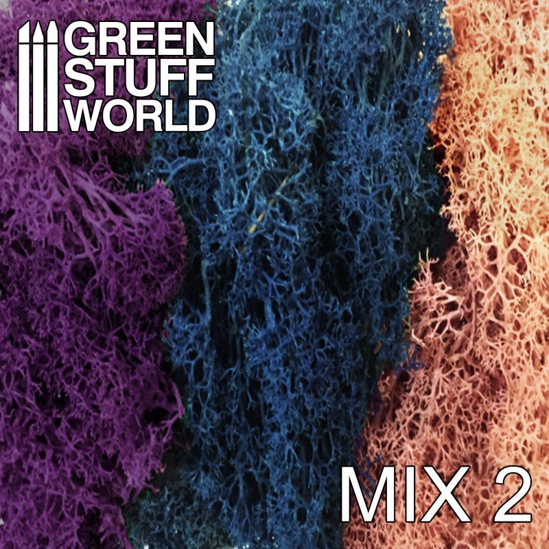 Island Moss - Blue/Violet/Pink Mix - Green Stuff World - 1.8 oz bag - Gootzy Gaming
