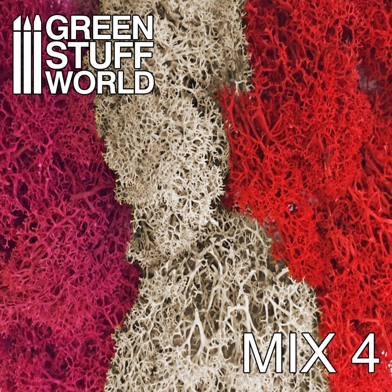 Island Moss - Red/Fuchsia/Light Grey Mix - Green Stuff World - 1.8 oz bag - Gootzy Gaming