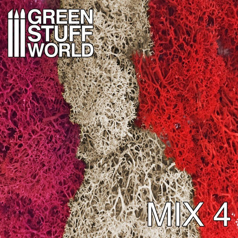 Island Moss - Red/Fuchsia/Light Grey Mix - Green Stuff World - 1.8 oz bag - Gootzy Gaming