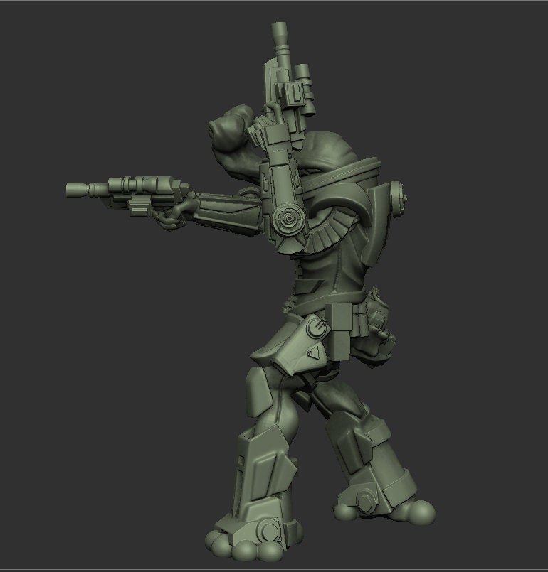 Ithorian Gunslinger Smuggler Miniature - SW Legion Compatible (38-40mm tall) Resin 3D Print - Dark Fire Designs - Gootzy Gaming