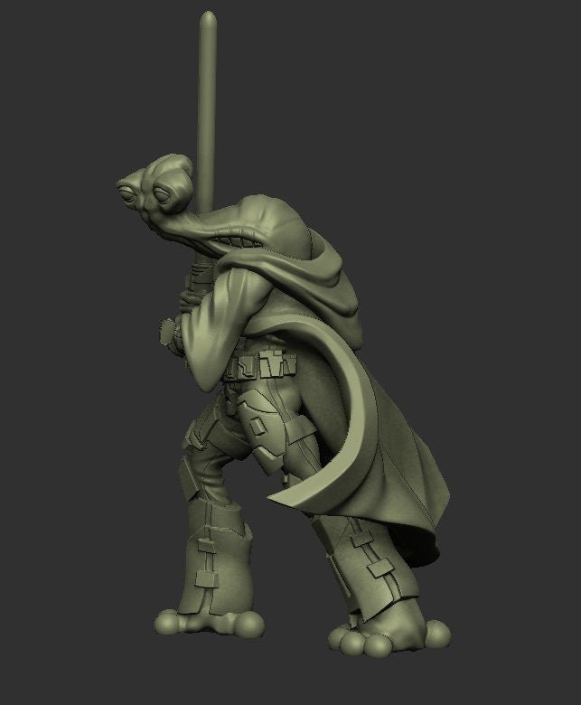Ithorian Wizard Knight Miniature - SW Legion Compatible (38 - 40mm tall) Resin 3D Print - Dark Fire Designs - Gootzy Gaming