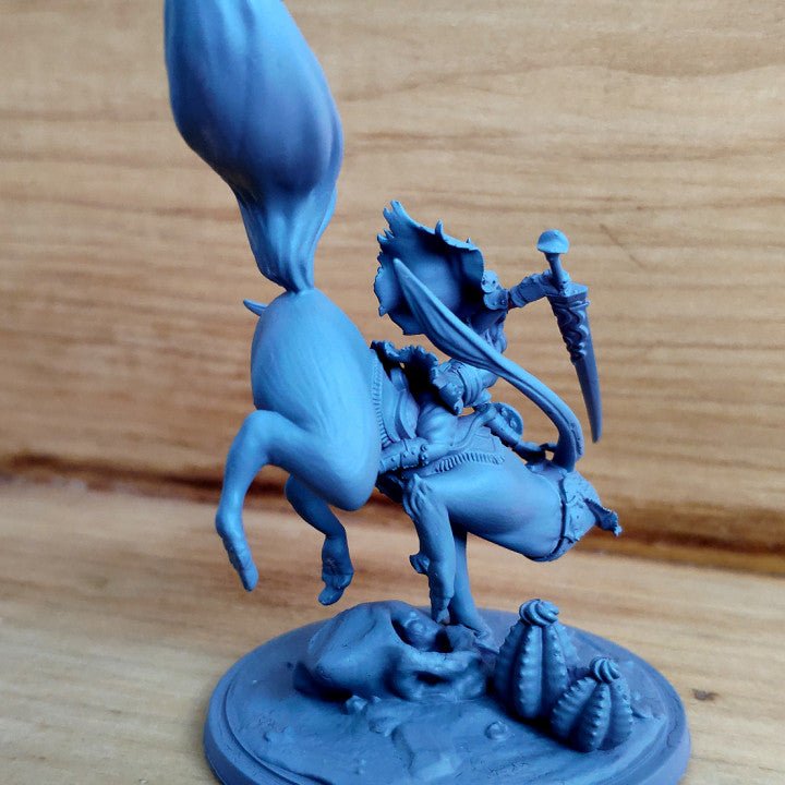 Izdara, Mazigh Elf Rabbit Rider - Single Roleplaying Miniature for D&D or Pathfinder - 32mm Scale Resin 3D Print - Cobramode - Gootzy Gaming