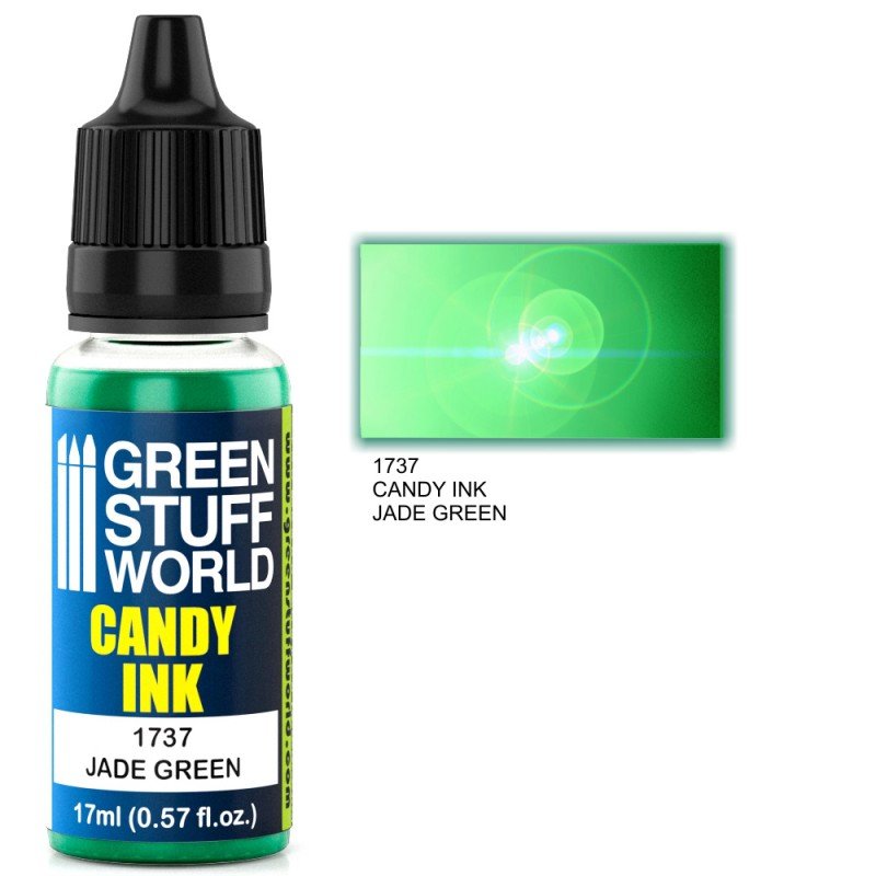 Jade Green Candy Ink - Semi-Transparent Gloss Acrylic Ink - Green Stuff World - 17 mL Dropper Bottle - Gootzy Gaming