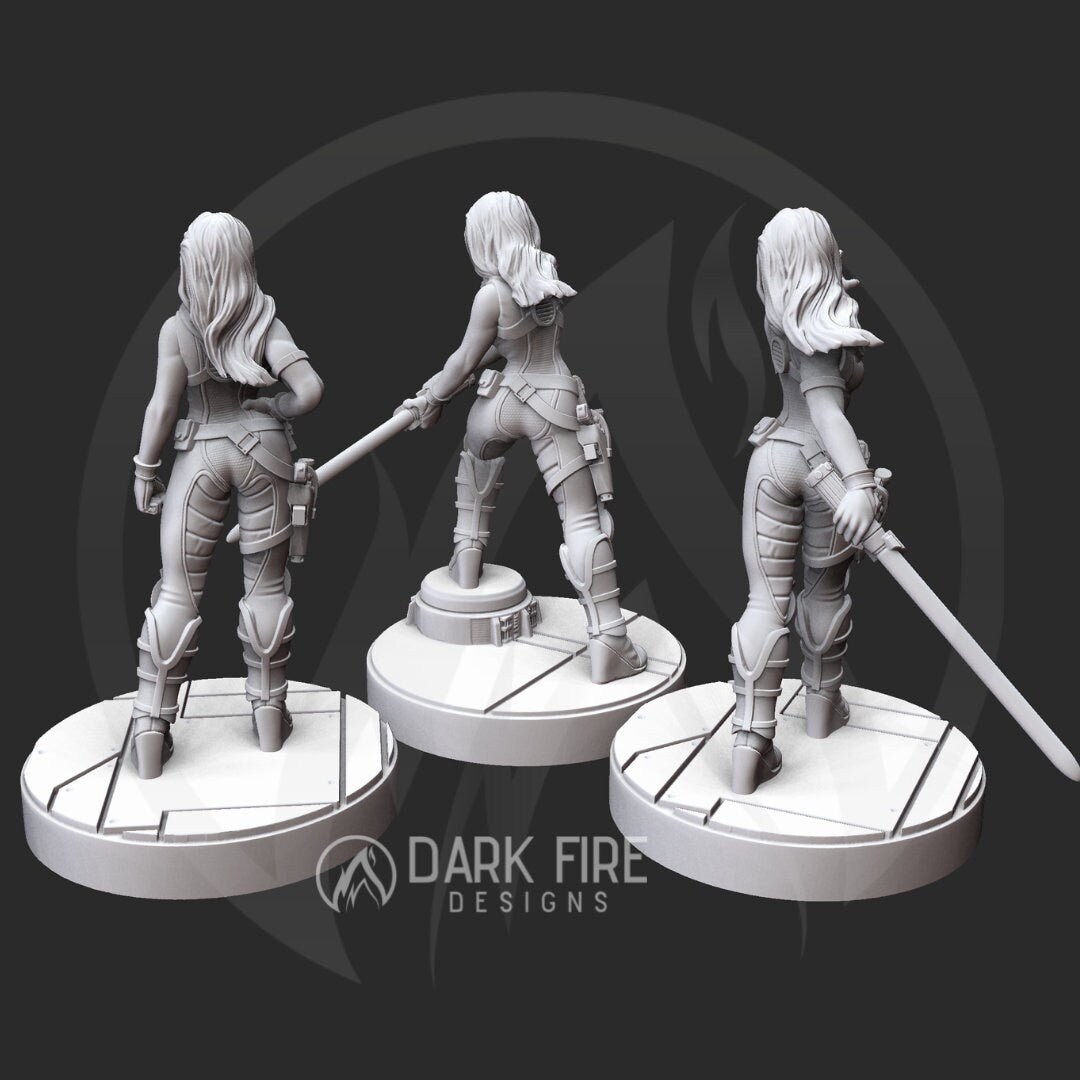 Jade Sky, Legendary Female Wizard Miniature - SW Legion Compatible (38 - 40mm tall) Resin 3D Print - Dark Fire Designs - Gootzy Gaming