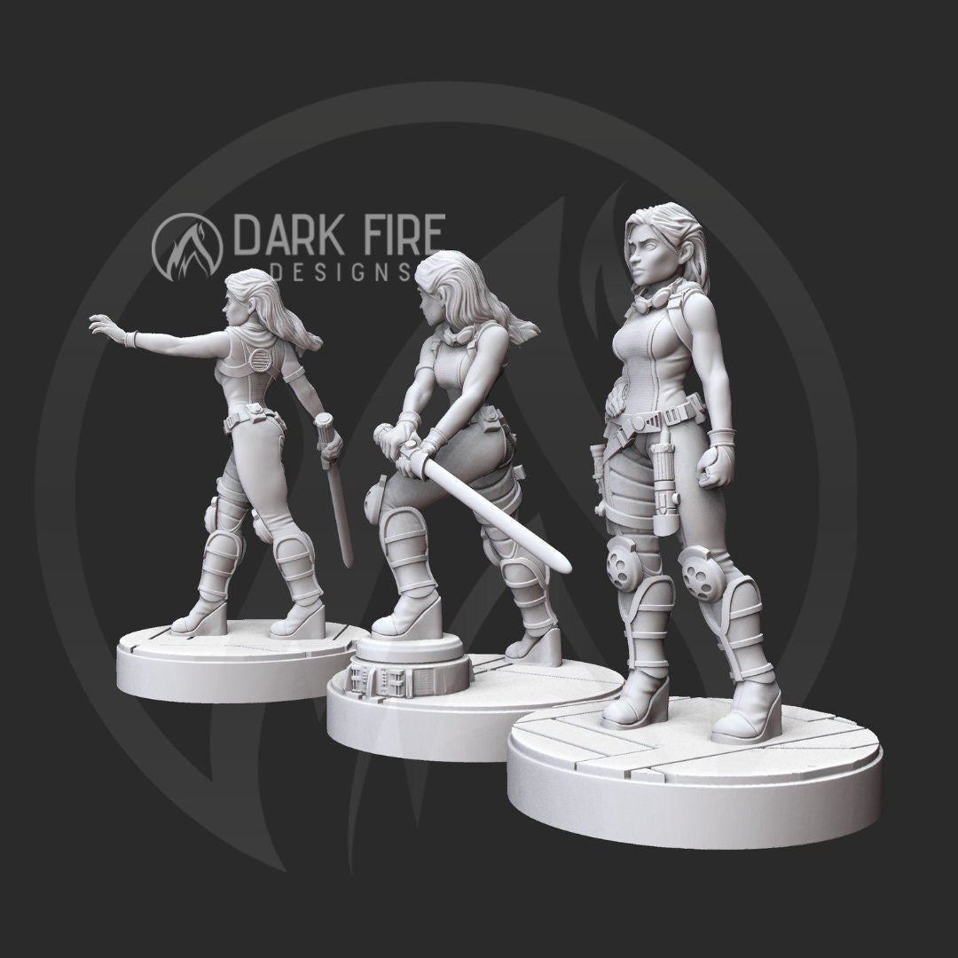 Jade Sky, Legendary Female Wizard Miniature - SW Legion Compatible (38-40mm tall) Resin 3D Print - Dark Fire Designs - Gootzy Gaming
