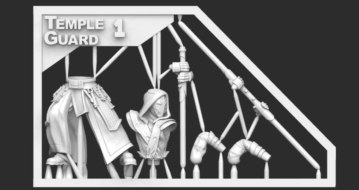 Jedi Temple Guard Modular Kit - SW Legion Compatible (38-40mm tall) Multi-Piece Resin 3D Print - Dark Fire Designs - Gootzy Gaming