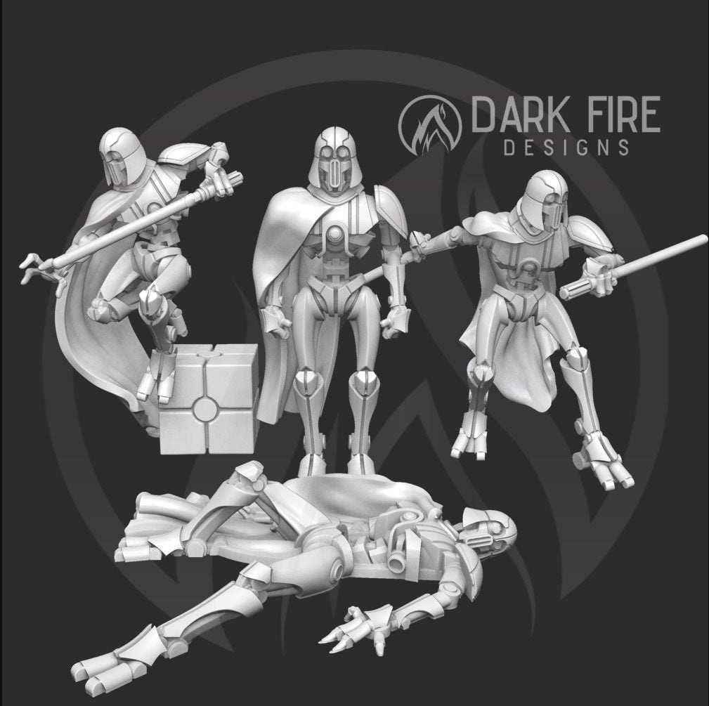 Knight Hunter Droid Miniature - SW Legion Compatible (38-40mm tall) Resin 3D Print - Dark Fire Designs - Gootzy Gaming