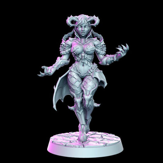 Levedith, Death Succubus - Single Roleplaying Miniature for D&D or Pathfinder - 32mm Scale Resin 3D Print - RN EStudios - Gootzy Gaming
