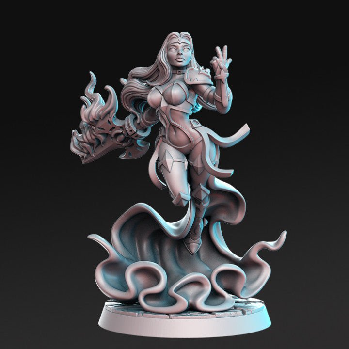 Levita, Female Arane Sorceress - Single Roleplaying Miniature for D&D or Pathfinder - 32mm Scale Resin 3D Print - RN EStudios - Gootzy Gaming