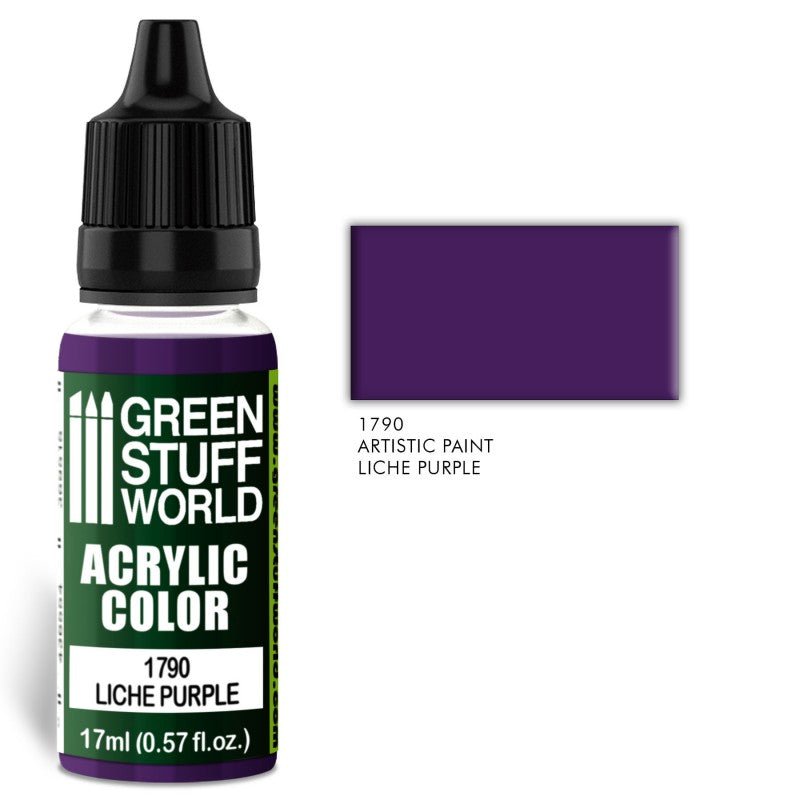 Liche Purple - Matte Acrylic Paint - Green Stuff World - 17 mL Dropper Bottle - Gootzy Gaming