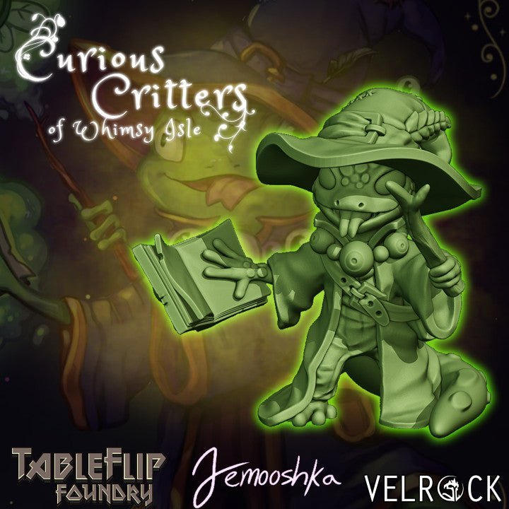 Lizard Wizard - Small Single Roleplaying Miniature for D&D or Pathfinder - 32mm Scale Detailed Resin 3D Print - Velrock Art - Gootzy Gaming