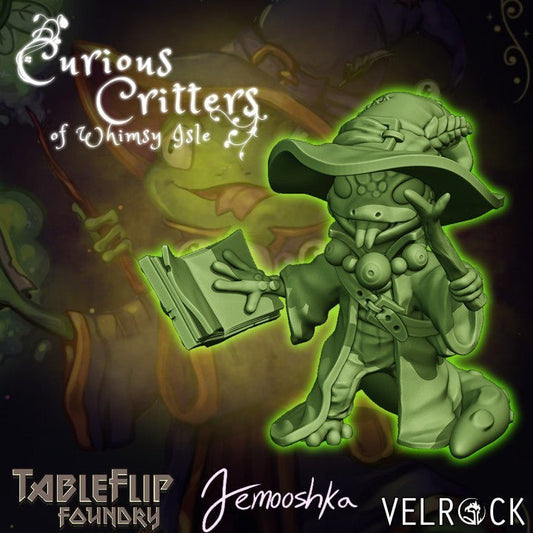 Lizard Wizard - Small Single Roleplaying Miniature for D&D or Pathfinder - 32mm Scale Detailed Resin 3D Print - Velrock Art - Gootzy Gaming