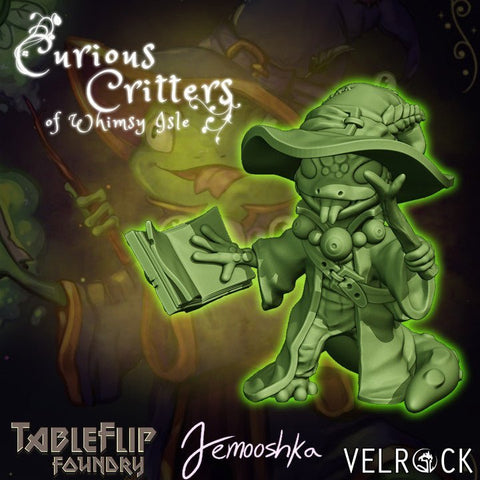 Lizard Wizard - Small Single Roleplaying Miniature for D&D or Pathfinder - 32mm Scale Detailed Resin 3D Print - Velrock Art - Gootzy Gaming