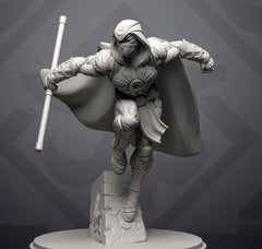 Lunar Paladin Superhero Miniature - MCP/Crisis Protocol Compatible (40mm tall) Resin 3D Print - Skullforge Studios - Gootzy Gaming