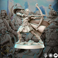 Male Elf Prince Archer - Single Roleplaying Miniature for D&D or Pathfinder - 32mm Scale Resin 3D Print - RN EStudios - Gootzy Gaming