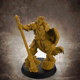 Male Human Paladin with Great Mace and Shield - Roleplaying Mini for D&D or Pathfinder - 32mm Scale High Quality 8k Resin 3D Print - Lion Tower Miniatures - Gootzy Gaming