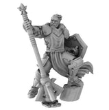 Male Human Paladin with Great Mace and Shield - Roleplaying Mini for D&D or Pathfinder - 32mm Scale High Quality 8k Resin 3D Print - Lion Tower Miniatures - Gootzy Gaming
