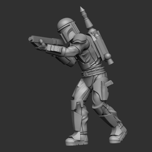 Mando Crusader Carbine 1 Miniature - SW Legion Compatible (38 - 40mm tall) Multi - Piece Resin 3D Print - Dark Fire Designs - Gootzy Gaming