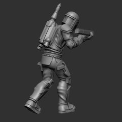 Mando Crusader Carbine 1 Miniature - SW Legion Compatible (38 - 40mm tall) Multi - Piece Resin 3D Print - Dark Fire Designs - Gootzy Gaming