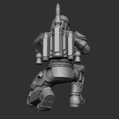 Mando Crusader Carbine 2 Miniature - SW Legion Compatible (38 - 40mm tall) Multi - Piece Resin 3D Print - Dark Fire Designs - Gootzy Gaming