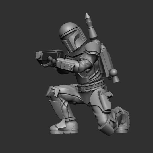 Mando Crusader Carbine 2 Miniature - SW Legion Compatible (38 - 40mm tall) Multi - Piece Resin 3D Print - Dark Fire Designs - Gootzy Gaming