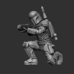 Mando Crusader Carbine 2 Miniature - SW Legion Compatible (38 - 40mm tall) Multi - Piece Resin 3D Print - Dark Fire Designs - Gootzy Gaming
