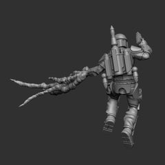 Mando Crusader Jetpack 2 Miniature - SW Legion Compatible (38 - 40mm tall) Multi - Piece Resin 3D Print - Dark Fire Designs - Gootzy Gaming