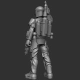 Mando Crusader Leader Miniature - SW Legion Compatible (38-40mm tall) Multi-Piece Resin 3D Print - Dark Fire Designs - Gootzy Gaming