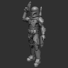 Mando Crusader Leader Miniature - SW Legion Compatible (38-40mm tall) Multi-Piece Resin 3D Print - Dark Fire Designs - Gootzy Gaming