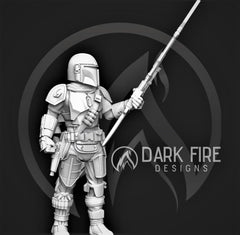 Mando Crusader of the Way Miniature - SW Legion Compatible (38 - 40mm tall) Multi - Piece Resin 3D Print - Dark Fire Designs - Gootzy Gaming