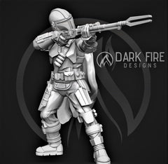 Mando Crusader of the Way Miniature - SW Legion Compatible (38-40mm tall) Multi-Piece Resin 3D Print - Dark Fire Designs - Gootzy Gaming