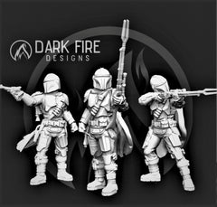 Mando Crusader of the Way Miniature - SW Legion Compatible (38-40mm tall) Multi-Piece Resin 3D Print - Dark Fire Designs - Gootzy Gaming