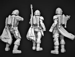 Mando Crusader of the Way Miniature - SW Legion Compatible (38-40mm tall) Multi-Piece Resin 3D Print - Dark Fire Designs - Gootzy Gaming