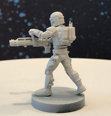 Mando Heavy Gunner Miniature - SW Legion Compatible (38-40mm tall) Resin 3D Print - Dark Fire Designs - Gootzy Gaming