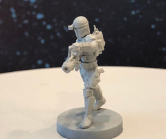 Mando Heavy Gunner Miniature - SW Legion Compatible (38-40mm tall) Resin 3D Print - Dark Fire Designs - Gootzy Gaming