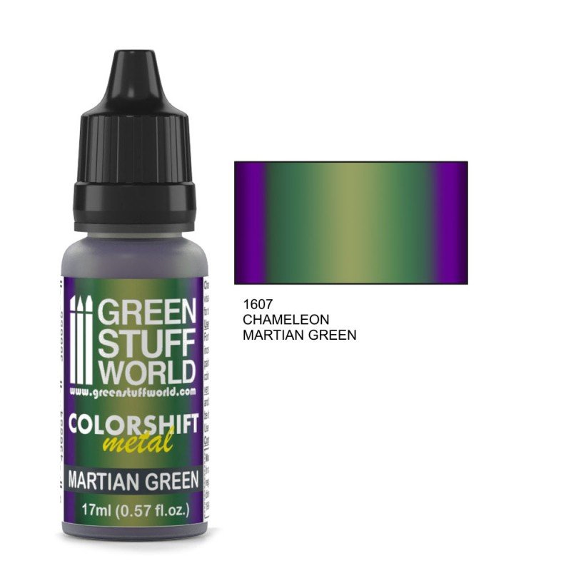 Martian Green - Green/Blue Colorshift Metallic Paint - Green Stuff World - 17 mL Dropper Bottle - Gootzy Gaming